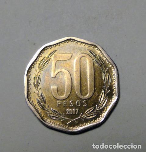 Monedas antiguas de Am&eacute;rica: moneda 50 pesos de chile - Foto 1