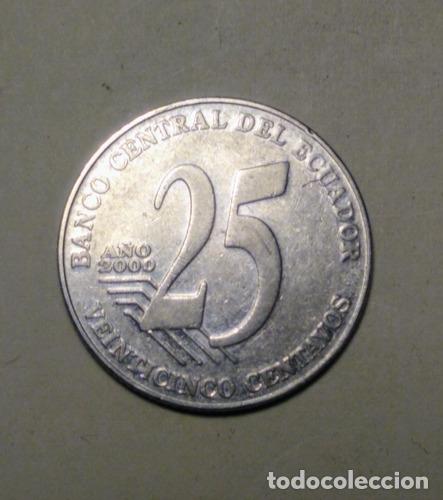 Monedas antiguas de Am&eacute;rica: moneda 25 centavos de ecuador - Foto 1