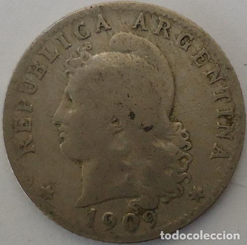 Monedas antiguas de Am&eacute;rica: argentina 20 centavos 1909 - Foto 1