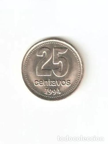 Monedas antiguas de Am&eacute;rica: moneda argentina 25 centavos 1994 - Foto 1