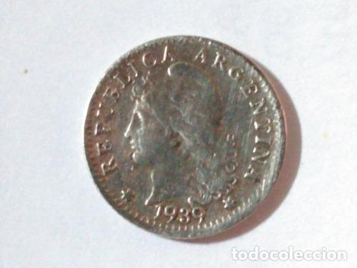 Monedas antiguas de Am&eacute;rica: moneda de 5 centavos argentina 1939 - Foto 1
