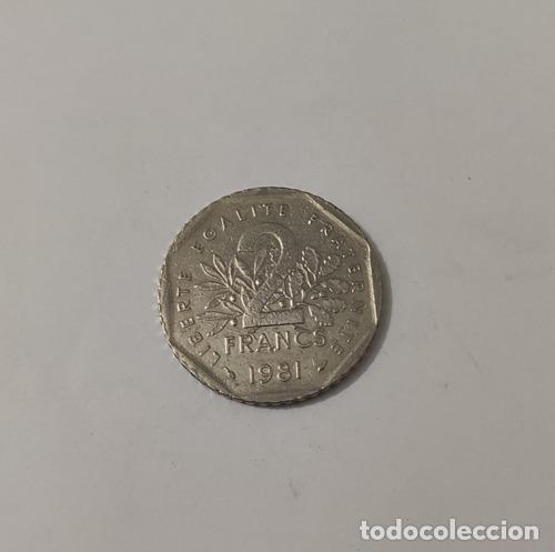 Monedas antiguas de Am&eacute;rica: 2 francs moneda de francia del ano 1981 - Foto 1
