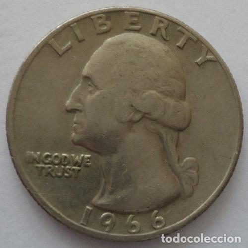 Monedas antiguas de Am&eacute;rica: eeuu quarter dollar 1966 b - Foto 1