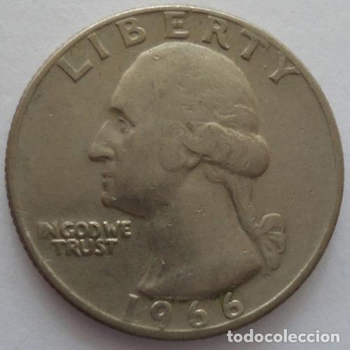 Monedas antiguas de Am&eacute;rica: eeuu quarter dollar 1966 - Foto 1