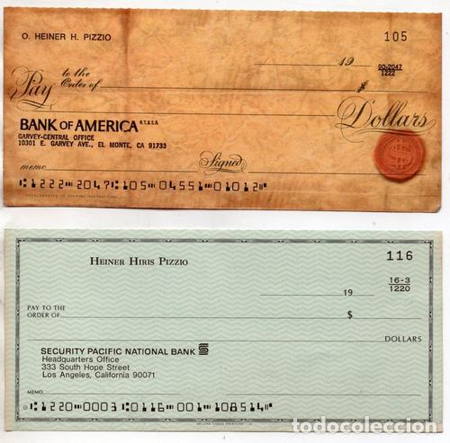 Monedas antiguas de Am&eacute;rica: antiguos cheques de eeuu - Foto 1