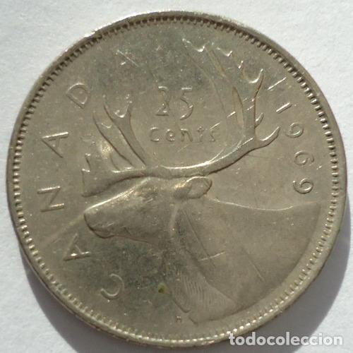 Monedas antiguas de Am&eacute;rica: canada 25 centavos 1969 - Foto 1