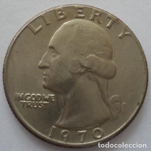 Monedas antiguas de Am&eacute;rica: eeuu quarter dollar 1970 d - Foto 1