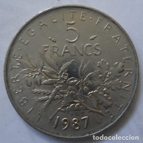 Monedas antiguas de Am&eacute;rica: francia 5 francos 1987 - Foto 1