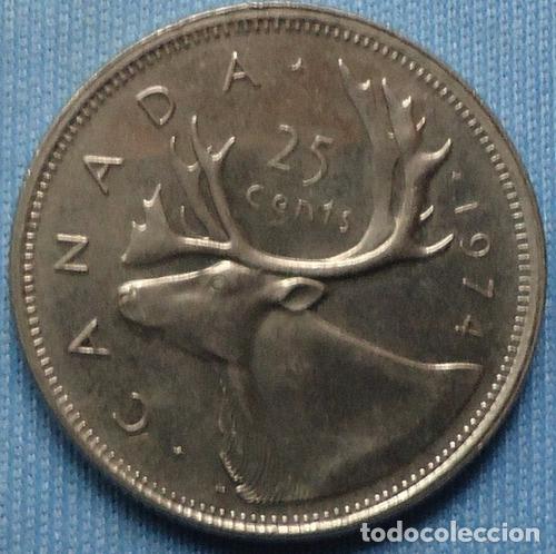 Monedas antiguas de Am&eacute;rica: canada 25 centavos 1974 - Foto 1