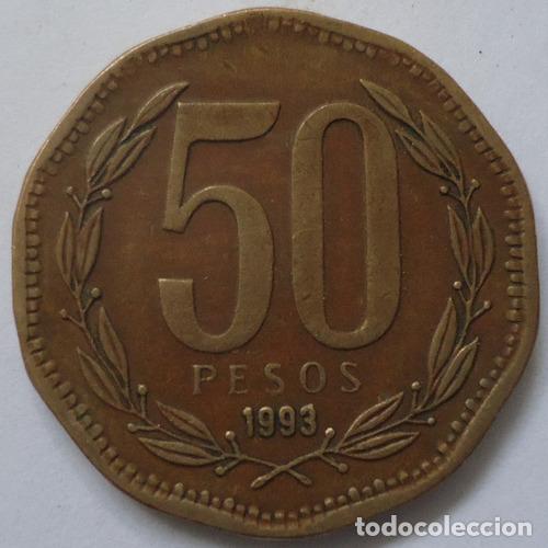 Monedas antiguas de Am&eacute;rica: chile 50 pesos 1993 - Foto 1