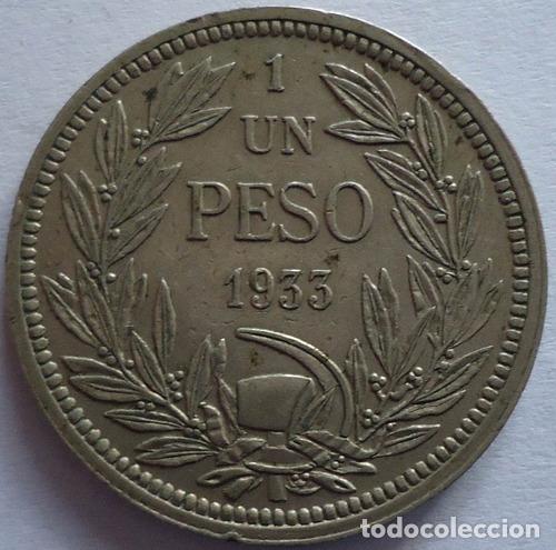 Monedas antiguas de Am&eacute;rica: chile 1 peso 1933 - Foto 1