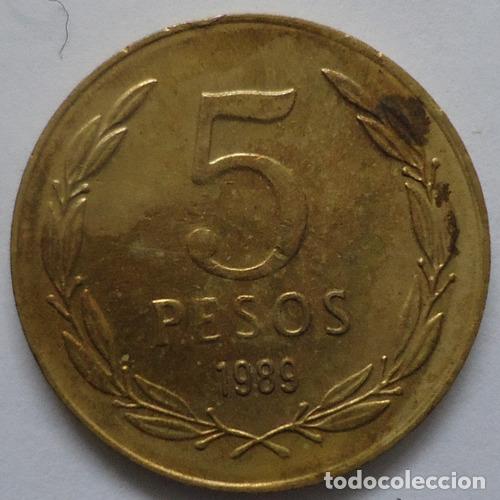 Monedas antiguas de Am&eacute;rica: chile 5 pesos 1989 - Foto 1