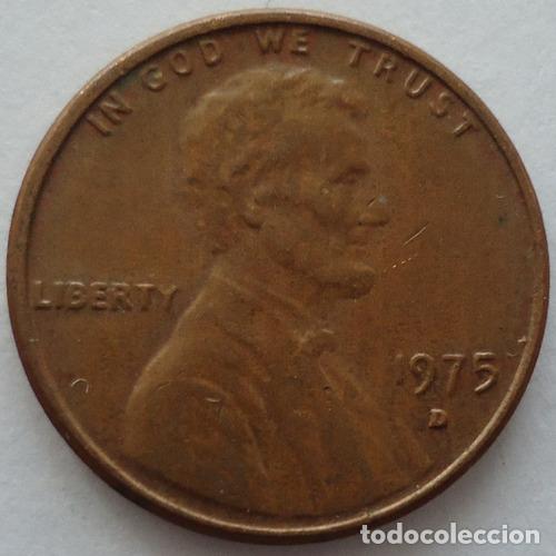 Monedas antiguas de Am&eacute;rica: eeuu one cent 1975 d - Foto 1