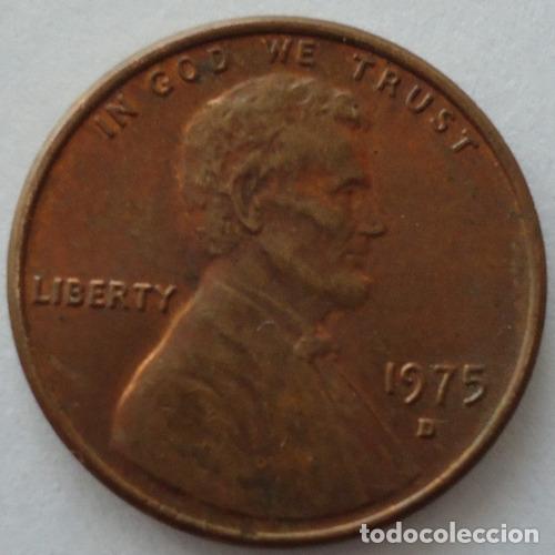Monedas antiguas de Am&eacute;rica: eeuu one cent 1975 d b - Foto 1