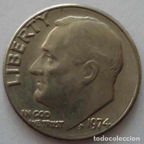 Monedas antiguas de Am&eacute;rica: eeuu one dime 1974 b - Foto 1