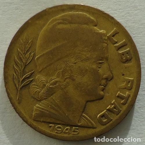 Monedas antiguas de Am&eacute;rica: argentina 5 centavos 1945 con error - Foto 1
