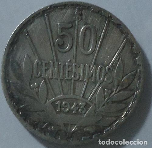 Monedas antiguas de Am&eacute;rica: uruguay 50 centesimos 1943 plata - Foto 1