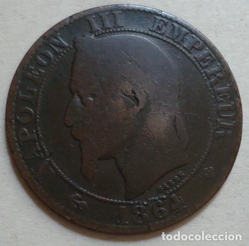 Monedas antiguas de Am&eacute;rica: francia 5 centimos 1864 - Foto 1