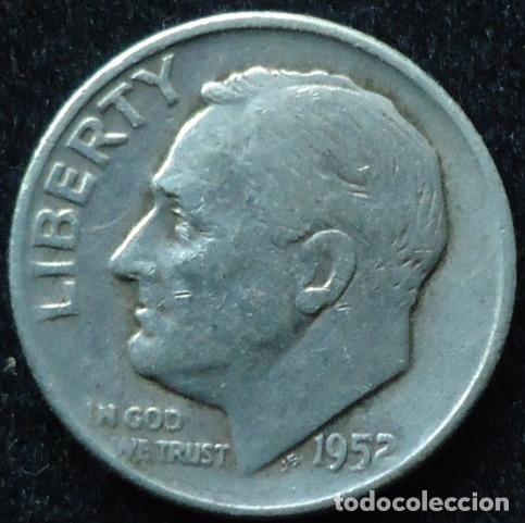 Monedas antiguas de Am&eacute;rica: eeuu one dime de plata 1952 - Foto 1