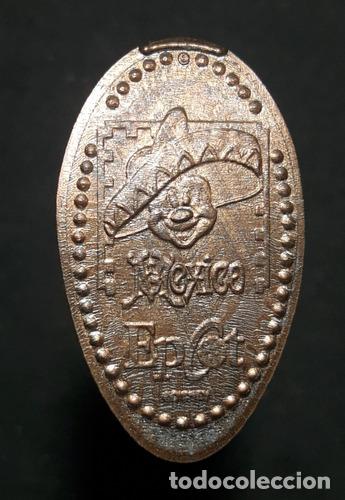 Monedas antiguas de Am&eacute;rica: moneda one cent elongada epcot mickey mousse mexico - Foto 1