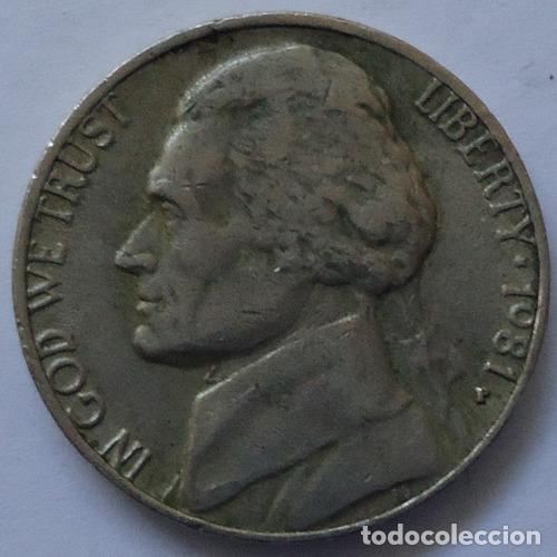 Monedas antiguas de Am&eacute;rica: eeuu five cent 1981 p - Foto 1