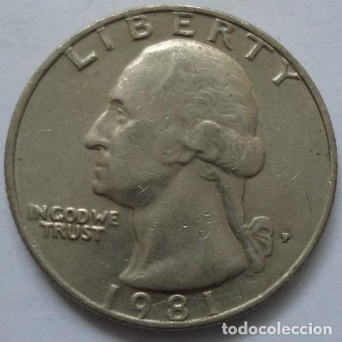 Monedas antiguas de Am&eacute;rica: eeuu quarter dollar 1981 p - Foto 1