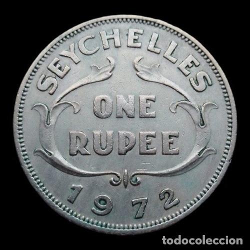 Monedas antiguas de Am&eacute;rica: moneda 1 rupia de las islas seychelles 1972