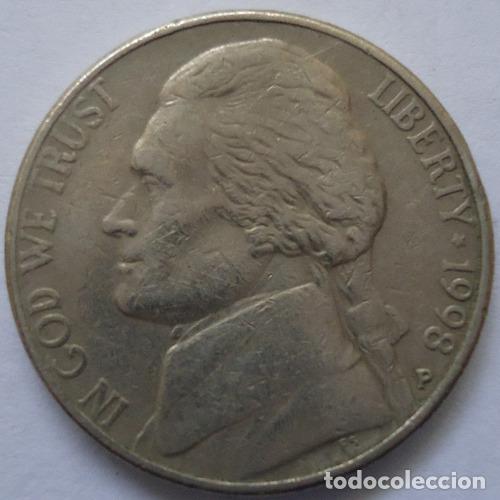 Monedas antiguas de Am&eacute;rica: eeuu five cent 1998 p - Foto 1