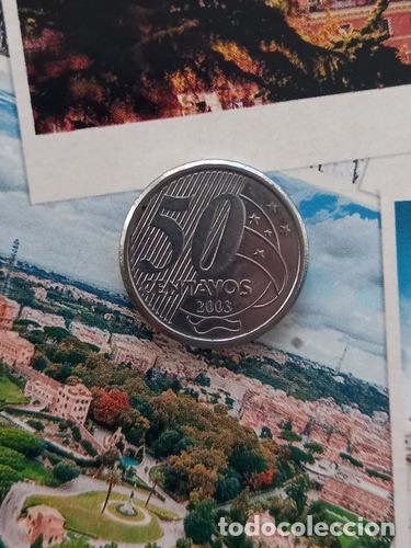 Monedas antiguas de Am&eacute;rica: brasil moneda de 50 centavos 2003 - Foto 1