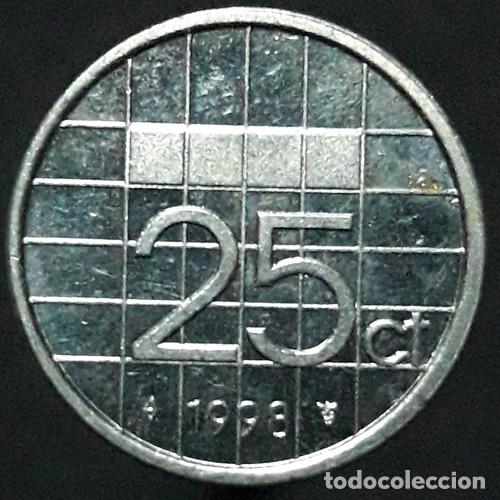 Monedas antiguas de Am&eacute;rica: moneda holanda 25 cent beatrix 1998 - Foto 1
