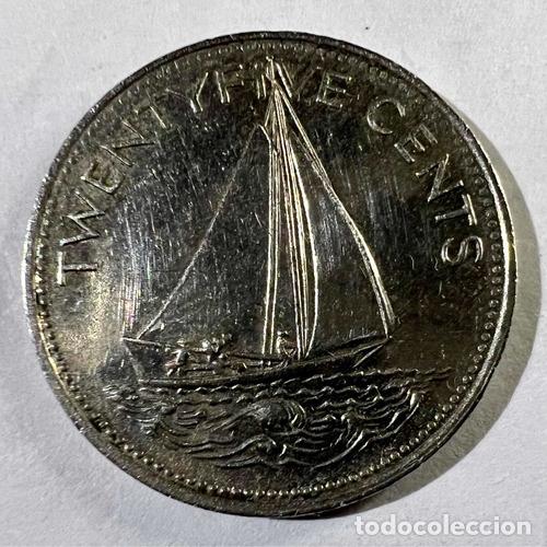Monedas antiguas de Am&eacute;rica: moneda 25 centavos de bahamas - Foto 1