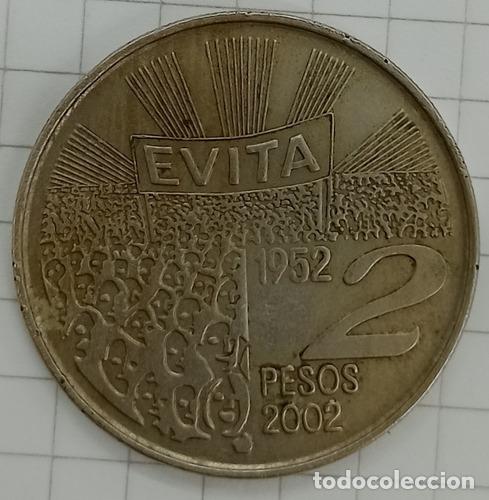 Monedas antiguas de Am&eacute;rica: moneda de 2 pesos evita - Foto 1
