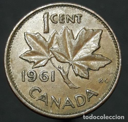 Monedas antiguas de Am&eacute;rica: moneda canada one cent 1961 - Foto 1