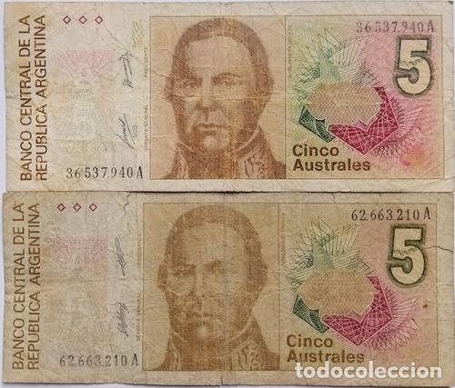 Monedas antiguas de Am&eacute;rica: argentina cinco australes ano 2013 - Foto 1