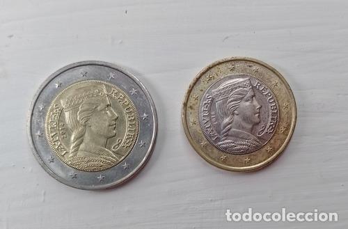 Monedas antiguas de Am&eacute;rica: monedas euro letonia - Foto 1