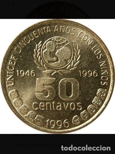Monedas antiguas de Am&eacute;rica: moneda 50 centavos edicion limitada unicef - Foto 1