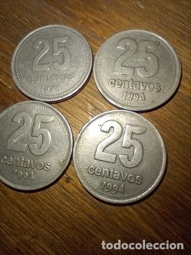 Monedas antiguas de Am&eacute;rica: monedas de 25 centavos 1994 argentina - Foto 1
