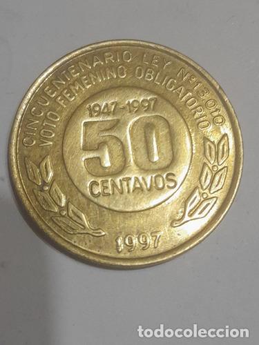 Monedas antiguas de Am&eacute;rica: moneda 50 centavos evita - Foto 1