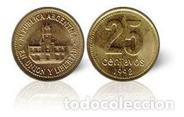 Monedas antiguas de Am&eacute;rica: monedas 25 centavos argentina - Foto 1