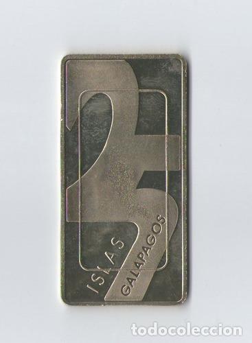 Monedas antiguas de Am&eacute;rica: galapagos islas moneda rectangular de veinticinco piezas - Foto 1