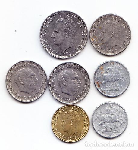 Monedas antiguas de Am&eacute;rica: espana siete monedas - Foto 1