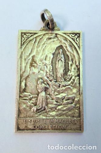 Monedas antiguas de Am&eacute;rica: antigua medalla francesa de inmaculada concepcion circa 1920