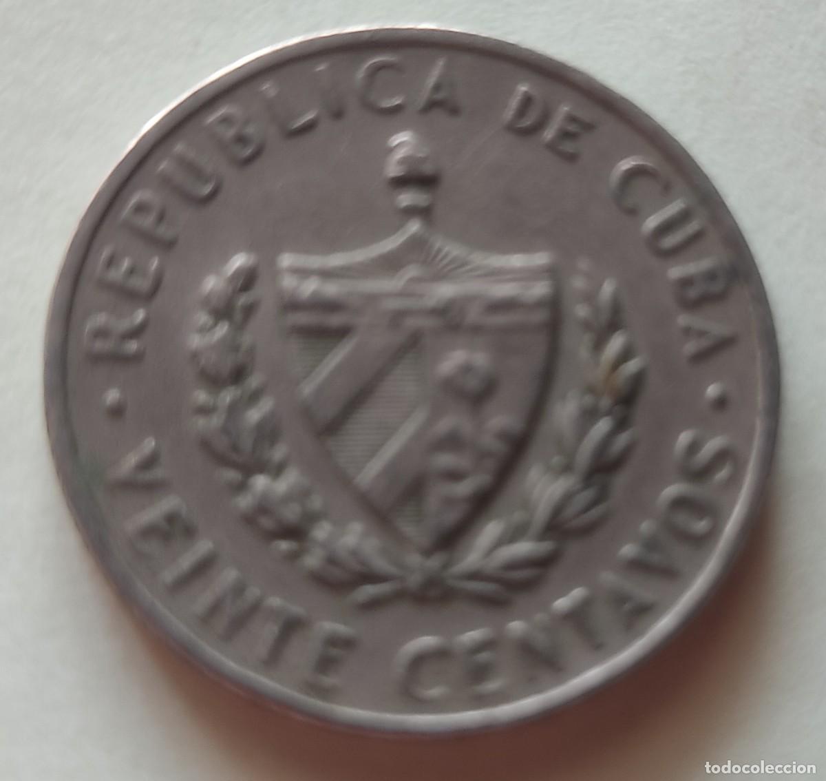 Monedas antiguas de Am&eacute;rica: Cuba-20 centavos-1962. - Foto 2