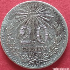Monedas antiguas de América: MÉXICO 20 CENTAVOS DE PLATA 1937
