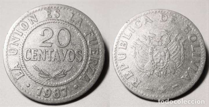 Monedas antiguas de Am&eacute;rica: MONEDA DE BOLIVIA 20 CENTAVOS 1987 - Foto 1
