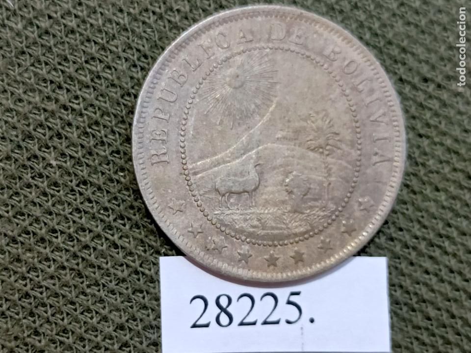 Monedas antiguas de Am&eacute;rica: Bolivia 10 centimos 1909, centavos - Foto 2