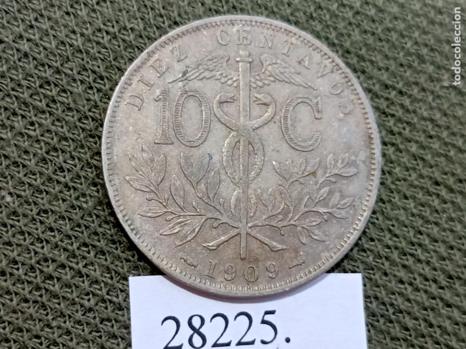 Monedas antiguas de Am&eacute;rica: Bolivia 10 centimos 1909, centavos - Foto 1