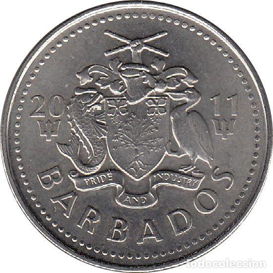 Monedas antiguas de Am&eacute;rica: BARBADOS 25 Centavos 2011 KM#13a - Foto 2