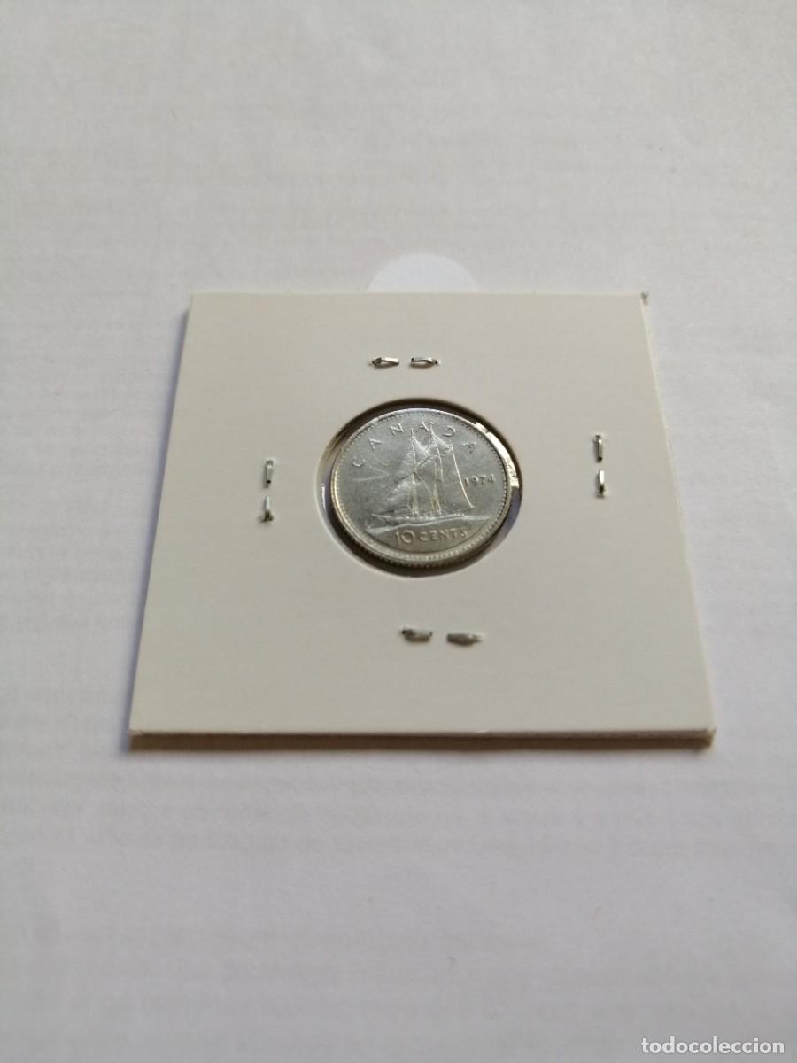 Monedas antiguas de Am&eacute;rica: Canad&aacute; 10 Cents 1974 - Foto 2