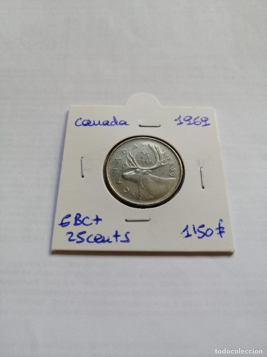 Monedas antiguas de Am&eacute;rica: Canad&aacute; 25 Cents 1969 - Foto 1